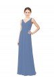 Outlet Draped V-Neck Luxe Chiffon Bridesmaid Dress