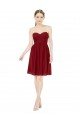 Outlet Short Sweetheart Knee Length Chiffon Cocktail Bridesmaid Dress with Open Back