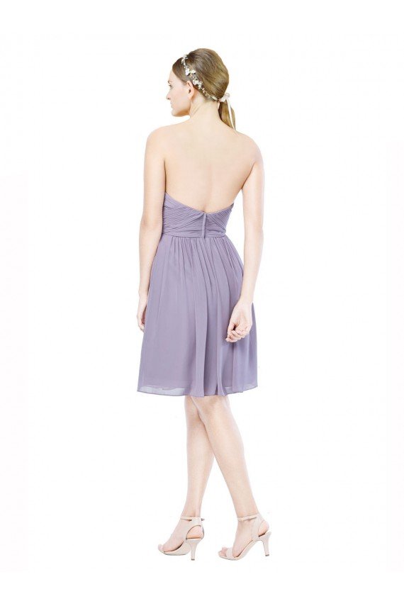Outlet Short Sweetheart Knee Length Chiffon Cocktail Bridesmaid Dress with Open Back