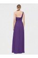 Outlet One Shoulder High Low Chiffon Bridesmaid Dress with Wrap Waist