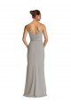 Outlet Long Chiffon A-Line Bridesmaid Dress with Criss-Cross Draped Bodice