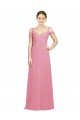 Outlet Sweetheart Long Chiffon Bridesmaid Dress with Off the Shoulder Straps