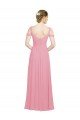 Outlet Sweetheart Long Chiffon Bridesmaid Dress with Off the Shoulder Straps