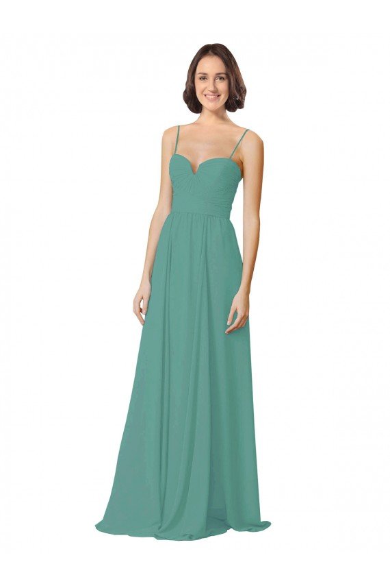 Outlet Spaghetti Straps Sweetheart A-Line Chiffon Bridesmaid Dress
