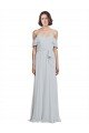 Outlet Off the Shoulder Spaghetti Strap Long Chiffon Bridesmaids Dress