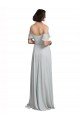 Outlet Off the Shoulder Spaghetti Strap Long Chiffon Bridesmaids Dress