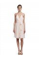 Outlet Short Knee Length Wrap Chiffon Halter Bridesmaids Dress