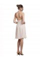 Outlet Short Knee Length Wrap Chiffon Halter Bridesmaids Dress