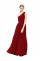 Outlet Draped One Shoulder Long Floor Length Chiffon Bridesmaid Dress