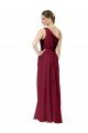 Outlet Draped One Shoulder Long Floor Length Chiffon Bridesmaid Dress