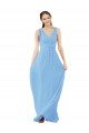 Outlet Long V-Neckline Chiffon Bridesmaid Dress with Twisted Waist