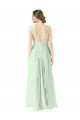 Outlet Front halter Neckline and Deep Back Long Chiffon Bridesmaid Dress