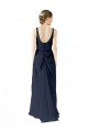 Outlet Scoop Neckline Fitted Long Chiffon Bridesmaid Dress Open Back