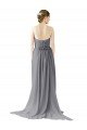 Outlet Long Chiffon Bridesmaid Dress with Sweetheart Neckline and Flowing Back