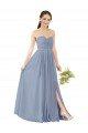 Outlet Deep Sweetheart Neckline Open Back Long Chiffon Bridesmaid Dress