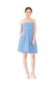 Outlet Short Knee Length Chiffon Cocktail Bridesmaid Dress with Twisted Strapless Sweetheart Neckline