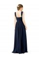 Outlet Square Neckline Sexy Open Back Long Chiffon Bridesmaid Dress