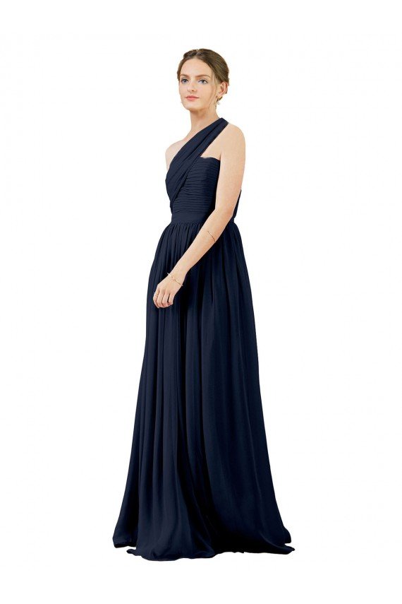 Outlet Draped One Shoulder Strapless Chiffon Bridesmaid Dress