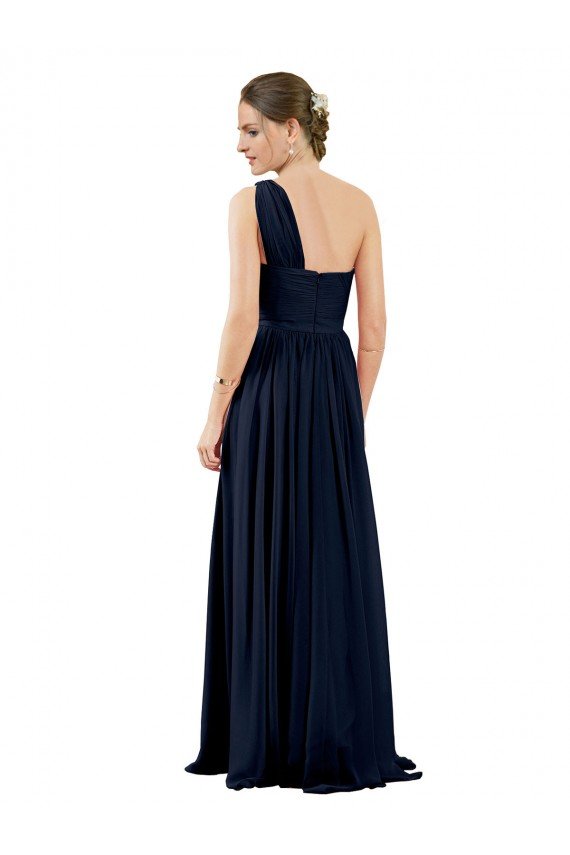 Outlet Draped One Shoulder Strapless Chiffon Bridesmaid Dress