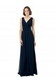 Outlet Chiffon Sleeveless Bridesmaid Dress with V Front and Back