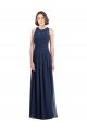 Outlet Chiffon High Neck Sleeveless Bridesmaid Dress with Pleats