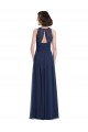 Outlet Chiffon High Neck Sleeveless Bridesmaid Dress with Pleats