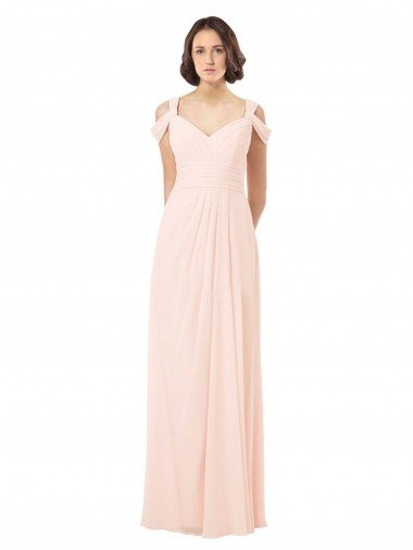 Outlet Chiffon Sweetheart Bridesmaid Dress with An Illusion Overlay