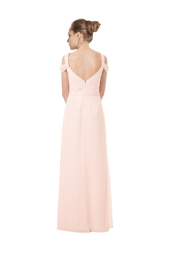Outlet Chiffon Sweetheart Bridesmaid Dress with An Illusion Overlay