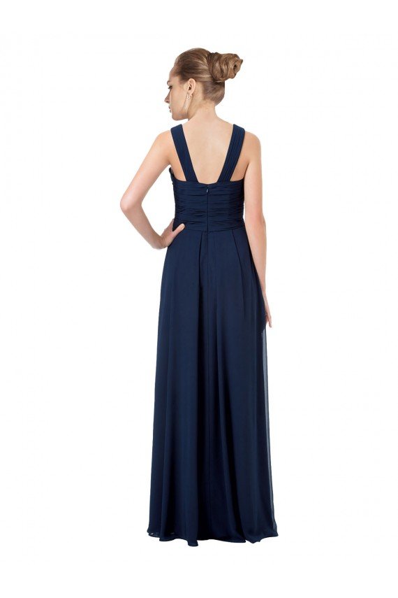 Outlet Long Chiffon Bridesmaid Dress V-Neck Top