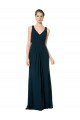 Outlet Long Chiffon V-Neck Sleeveless Bridesmaid Dress with Large Keyhole Back