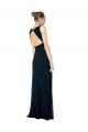 Outlet Long Chiffon V-Neck Sleeveless Bridesmaid Dress with Large Keyhole Back