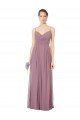Outlet V-Neck Spaghetti Strap Open Back Long Chiffon Bridesmaid Dress