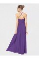 Outlet Long Chiffon Spaghetti Strap Halter Bridesmaid Dress