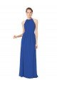 Outlet Long Chiffon High-Neck Sleeveless Bridesmaid Dress