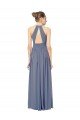 Outlet Long Chiffon High-Neck Sleeveless Bridesmaid Dress