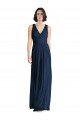 Outlet Cut Out Back Long Chiffon V-Neck Bridesmaid Dress