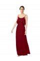 Outlet Scoop Neck Chiffon Bridesmaid Dress with Spaghetti Straps and Low Back