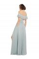 Outlet Luxe Chiffon Bridesmaids Dress with Off the Shoulder Flounced Neckline