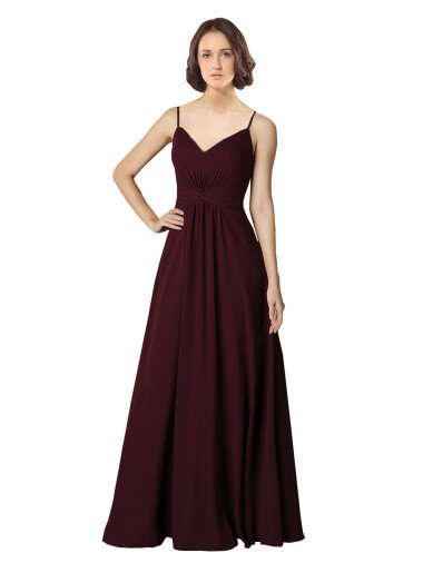 Outlet V-Neck Chiffon Bridesmaid Dress with Twist Front Bodice
