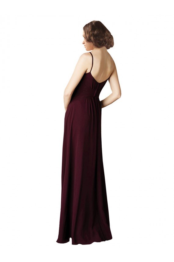 Outlet V-Neck Chiffon Bridesmaid Dress with Twist Front Bodice