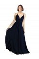 Outlet Simple Chiffon Bridesmaid Dress with Deep V-Neckline