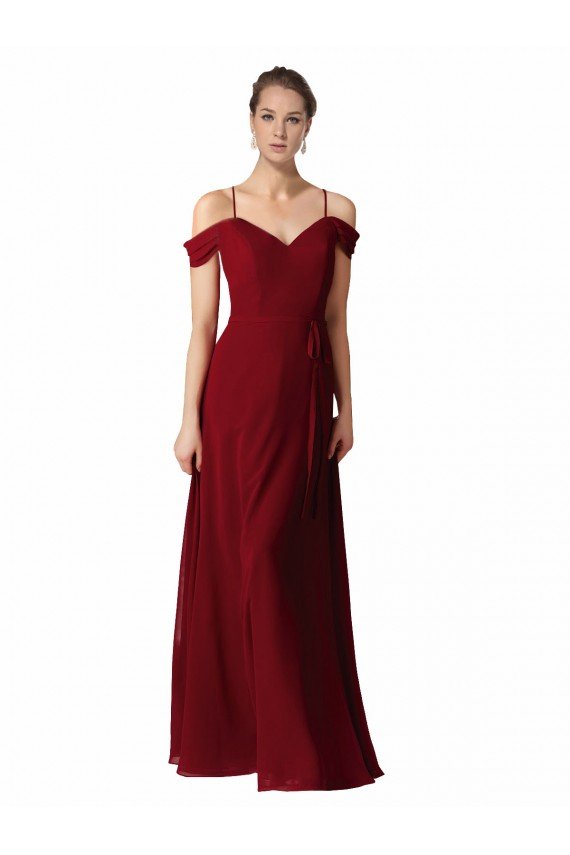 Outlet Chiffon with Beaded Embroidery Bridesmaid Dress