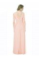 Outlet Full Length Chiffon Bridesmaid Dress with V-Front and Back