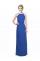 Outlet Long Chiffon Spaghetti Strap Bridesmaid Dress with Blouson Top