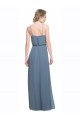 Outlet Long Chiffon Spaghetti Strap Bridesmaid Dress with Blouson Top