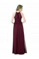 Outlet Full Length Chiffon Sweetheart Bridesmaid Dress with An Illlusion Overlay