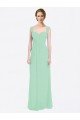 Outlet Long Chiffon Bridesmaid Dress with a Sweetheart Neckline and Pleated Shoulder Straps