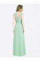 Outlet Long Chiffon Bridesmaid Dress with a Sweetheart Neckline and Pleated Shoulder Straps