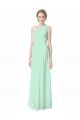 Outlet One Shoulder Chiffon Bridesmaid Dress with Asymmetrical Ruched Bodice