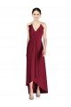 Outlet Draped V-Neck High Low Chiffon Bridesmaid Dress